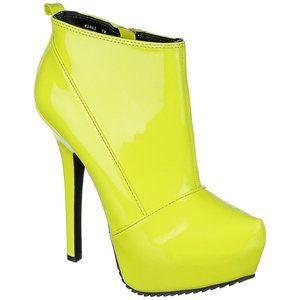 Dollhouse Neon Yellow High Heel Booties